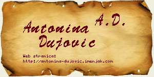 Antonina Dujović vizit kartica